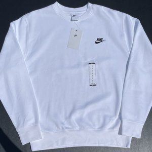 BNWT Nike Crewneck Sweater Pullover Little Check Side Swoosh White M Deadstock